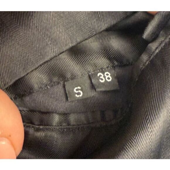 Allyn Saint George Mens Black Cashmere Blend Notch Lapel Trench Coat Size 38 - Picture 6 of 14